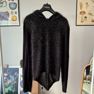 Hooded Plush Long- Sleeve Sweater Medium